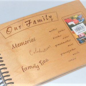 OUR FAMILY Photo Album Wood Picture Frame Holder